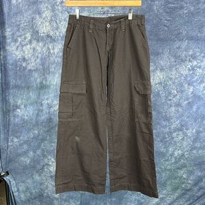 Brandy Melville Gray Wide Leg Low Rise Cargo Pants